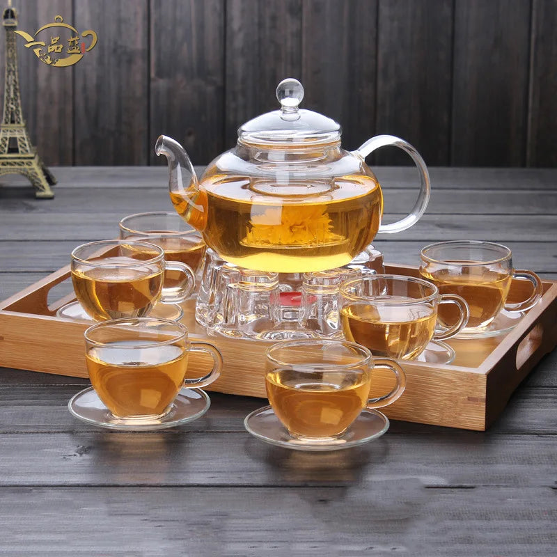 Elegant Glass Teapot Set | High Borosilicate Tea Kettle with Filter | Stylish Brewing Solution for Tea and Coffee 5