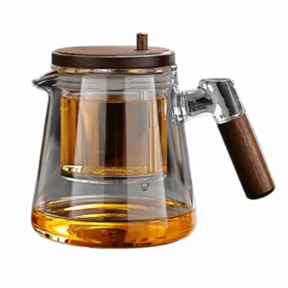 Elegant Glass Teapot with Infuser & Wooden Handle | 650ML Heat Resistant Design for Effortless Brewing 8