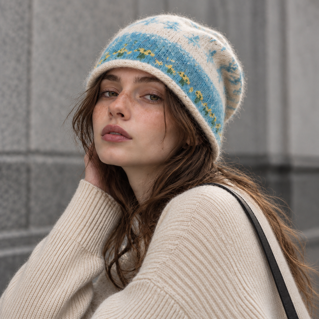 Elowen Jacquard Knit Beanie