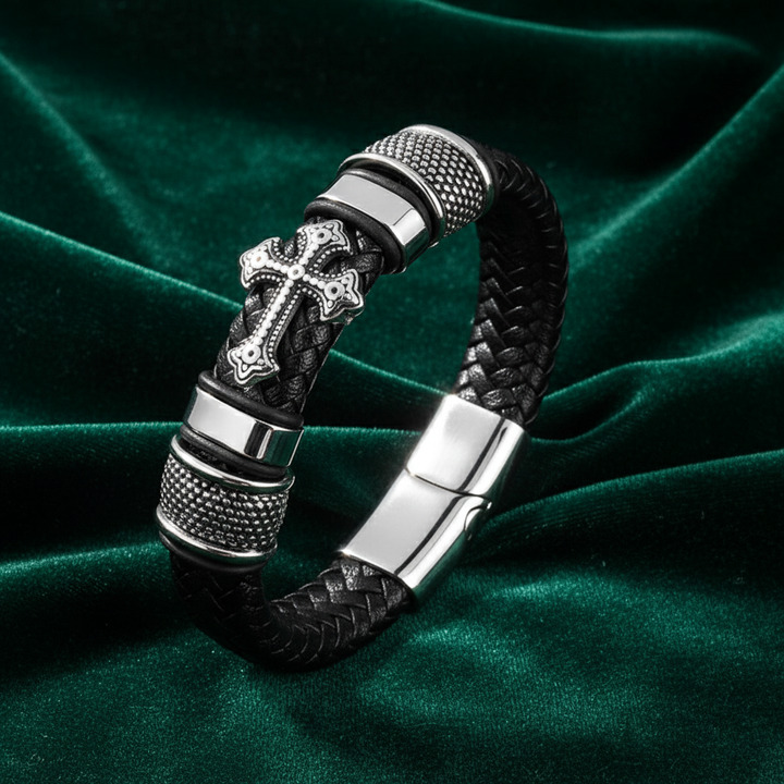 Aurel Cross Leather Bracelet