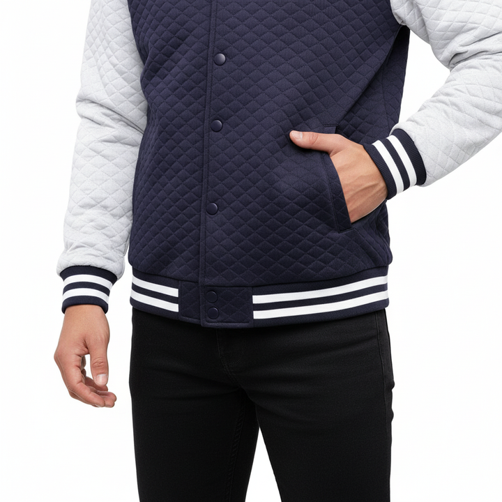 Virello Waffle Knit Bomber Jacket