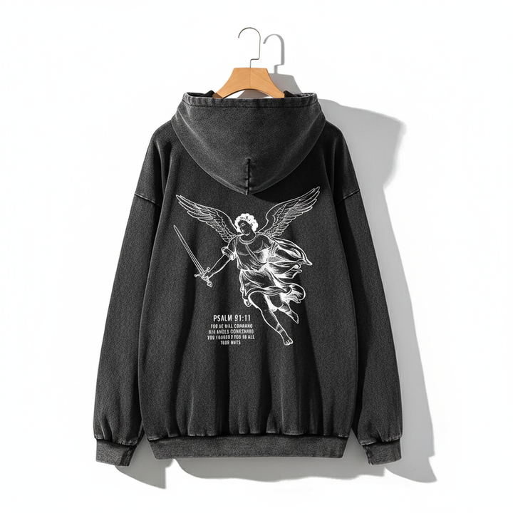 Ravenshade Psalm 91:11 Washed Cotton Hoodie