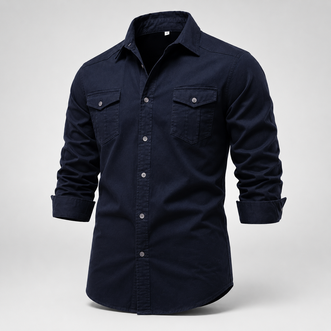 Harrington field cotton shirt with clean utility styling