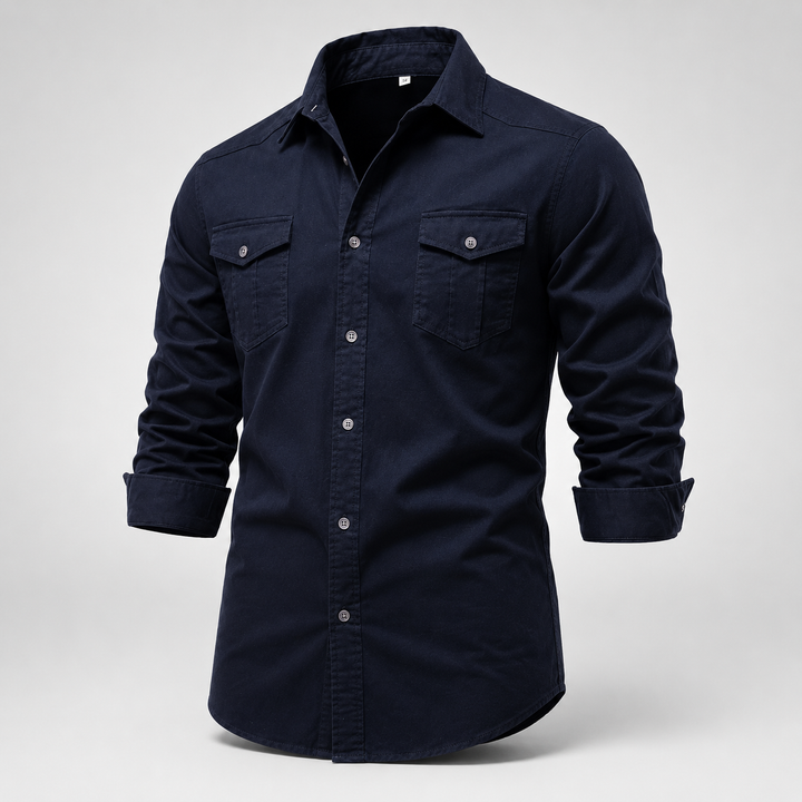 Harrington field cotton shirt with clean utility styling