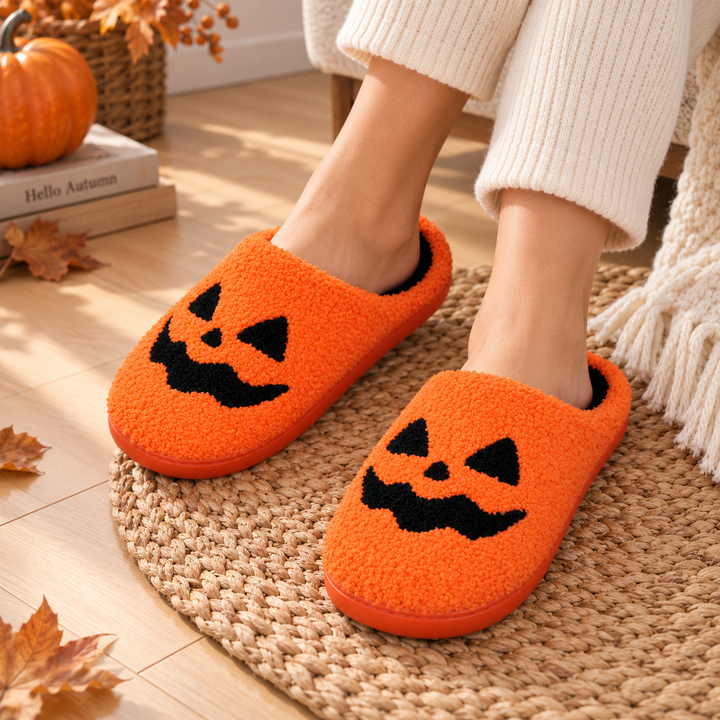 Holloway Pumpkin Plush Slippers
