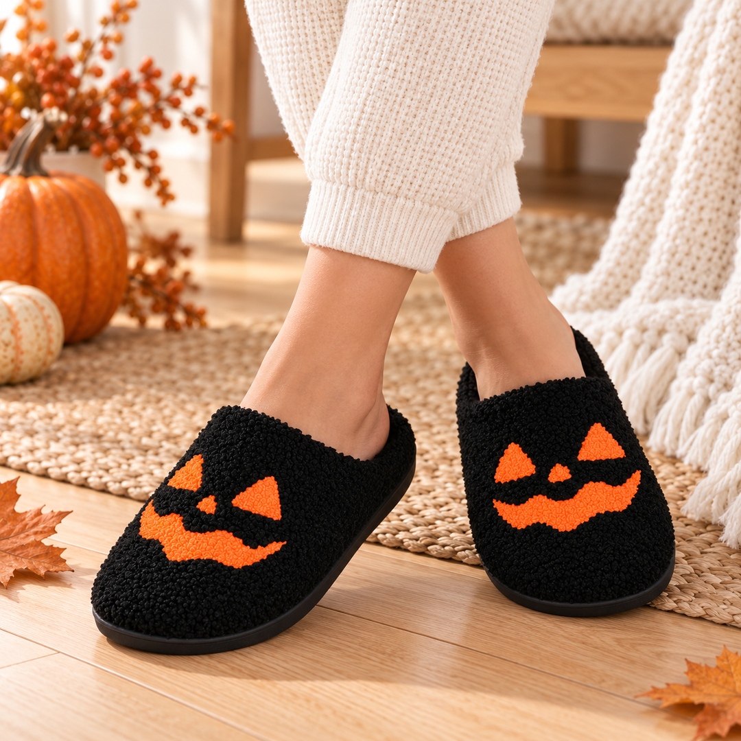 Holloway Pumpkin Plush Slippers
