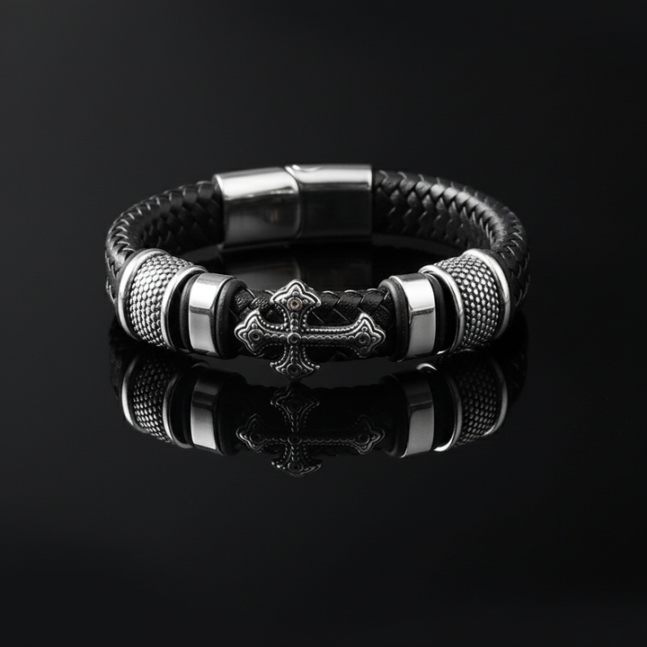 Aurel Cross Leather Bracelet
