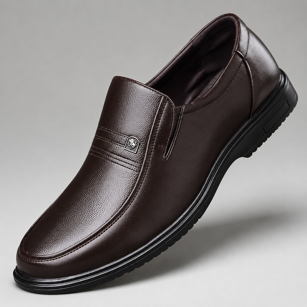 Marlow genuine leather loafers with polished slip-on finish