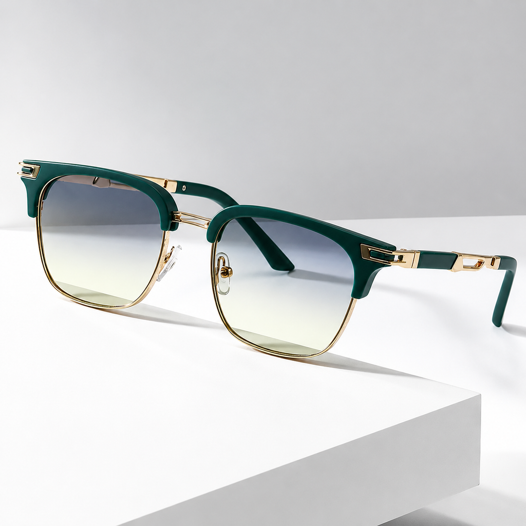 Marlow Gradient Metal Sunglasses with gold-tone frame and gradient lenses