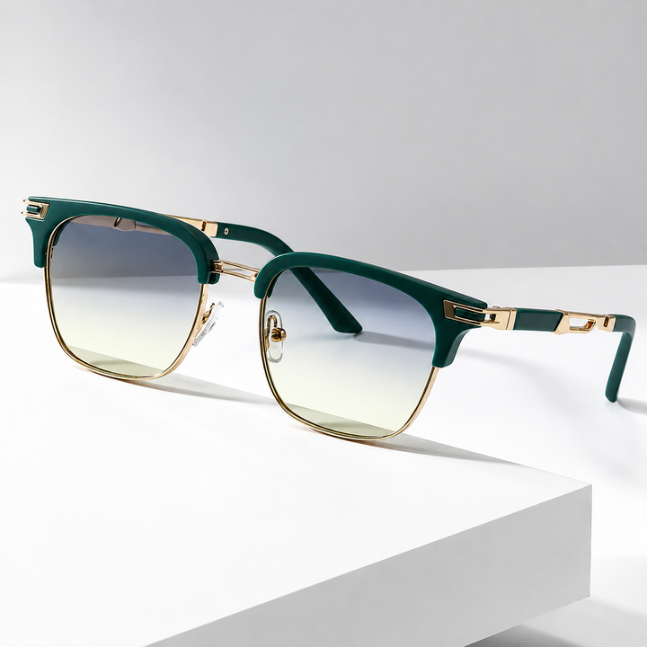 Marlow Gradient Metal Sunglasses with gold-tone frame and gradient lenses
