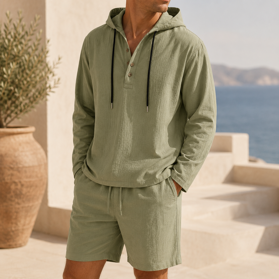 Marlow Linen Lightweight Hooded Set