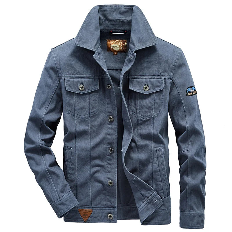 Men's 100% Cotton Cargo Bomber Jacket | Lightweight Casual Street Essential 6