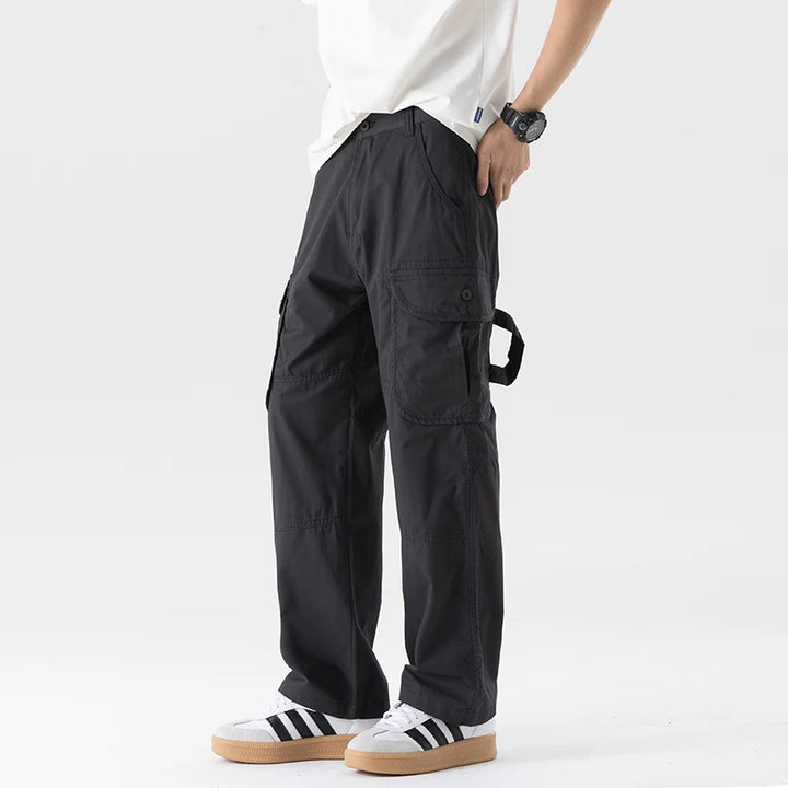 Men's 100% Cotton Cargo Pants | Trendy Wide Baggy Outdoor Fit | 3