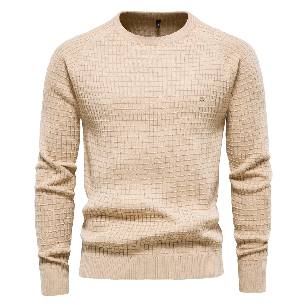 Men's 100% Cotton O-Neck Sweater | Tailored Classic Winter Essential 10
