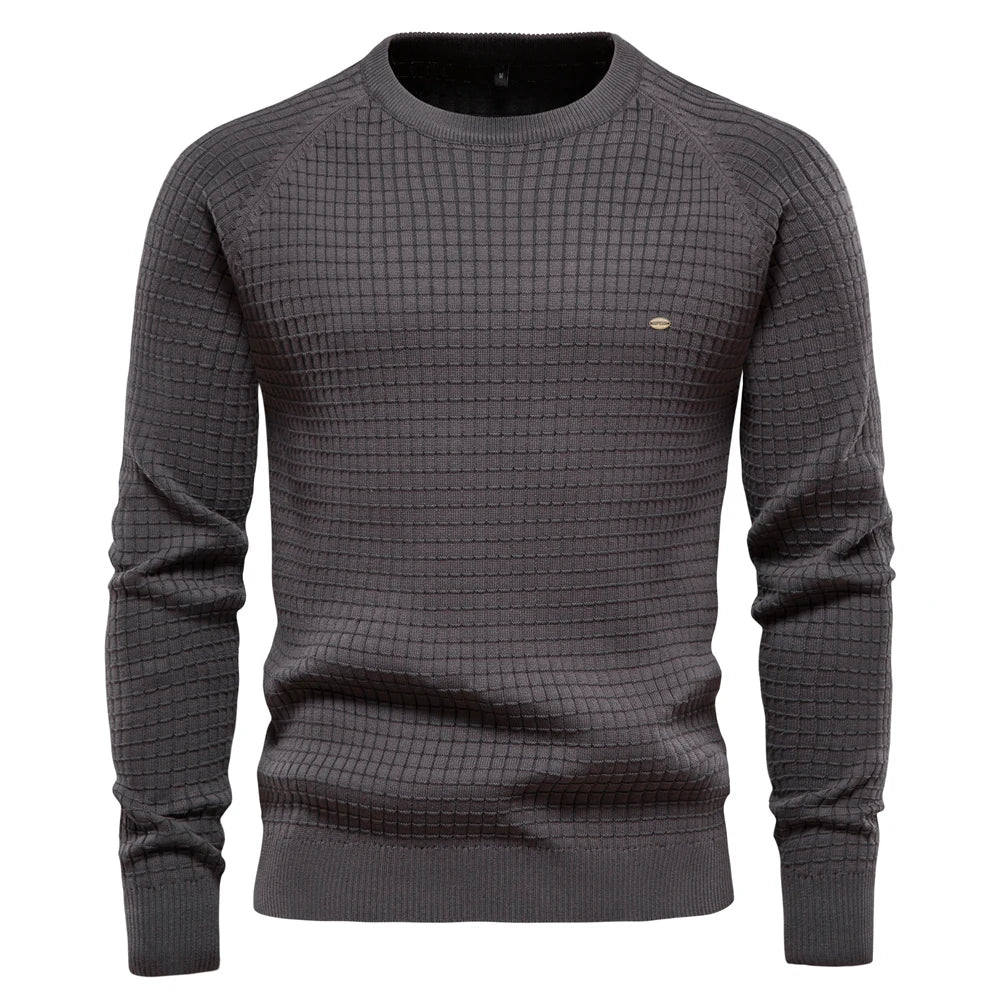 Men's 100% Cotton O-Neck Sweater | Tailored Classic Winter Essential 6