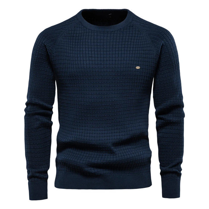 Men's 100% Cotton O-Neck Sweater | Tailored Classic Winter Essential 7