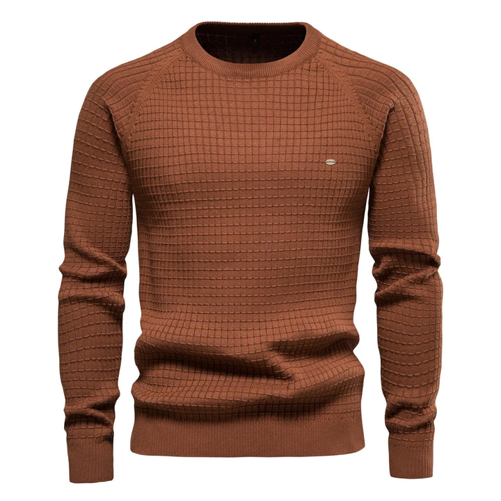 Men's 100% Cotton O-Neck Sweater | Tailored Classic Winter Essential 8