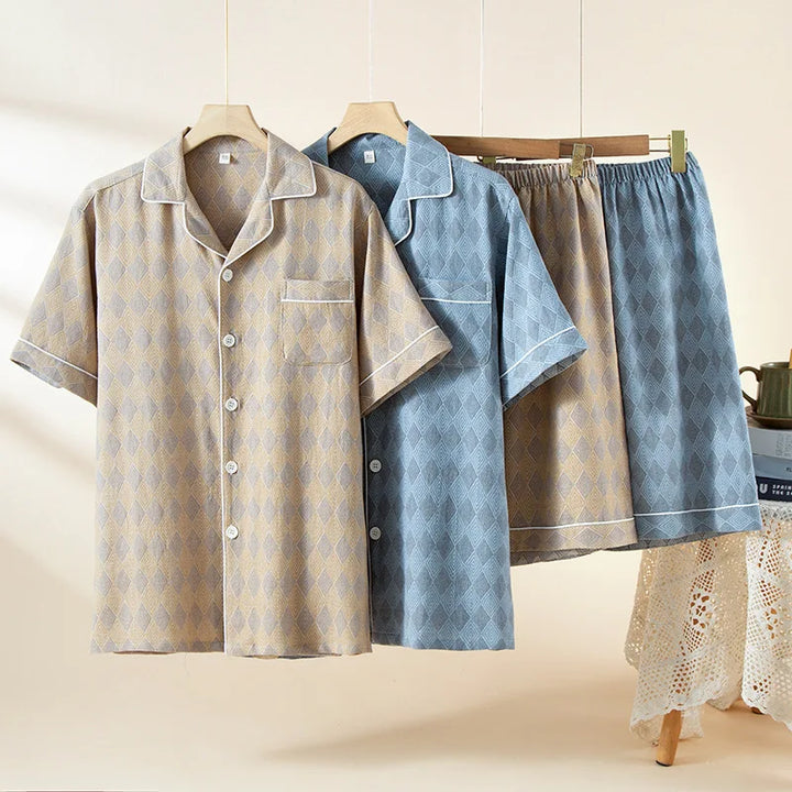 Men's 100% Cotton Pajama Set | Soft Breathable Casual Comfort