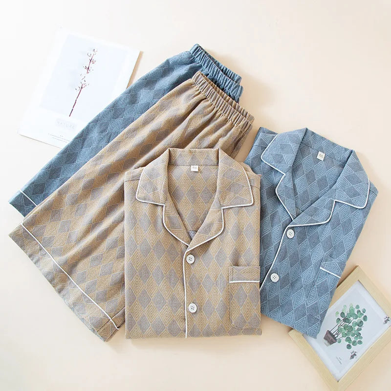 Men's 100% Cotton Pajama Set | Soft Breathable Casual Comfort