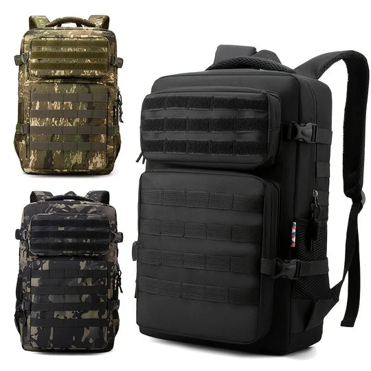 Ridge 600D tactical backpack with MOLLE organization and padded straps
