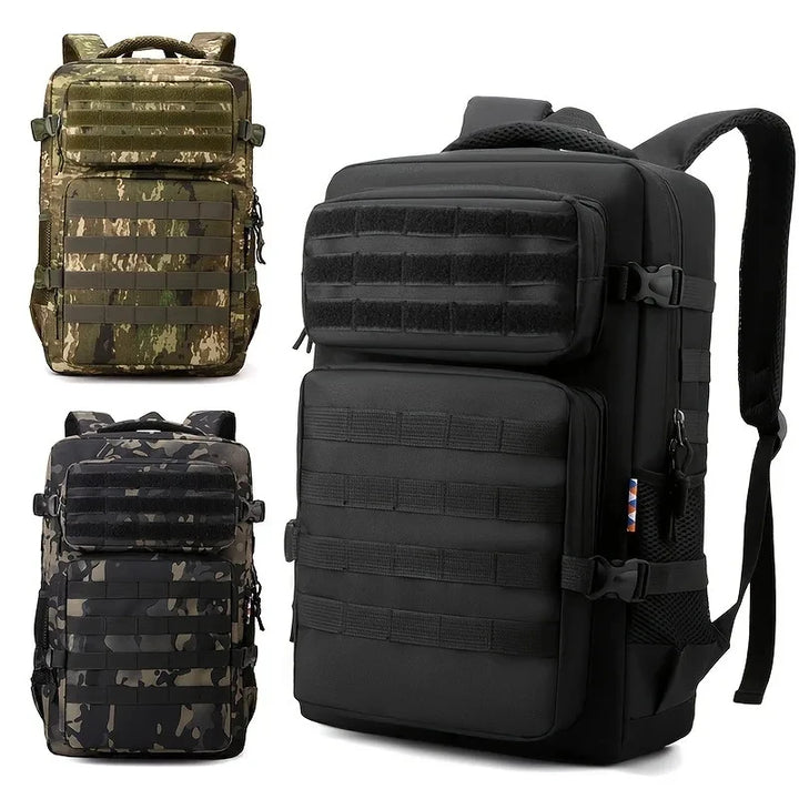 Ridge 600D tactical backpack with MOLLE organization and padded straps