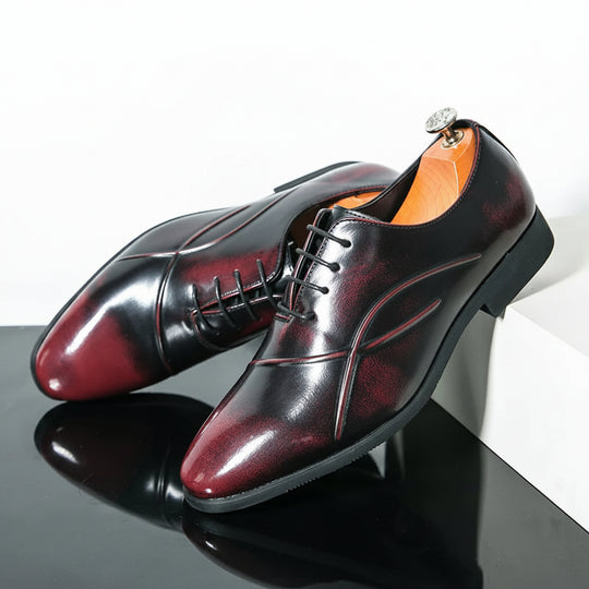 Men's Black Patent Leather Oxford Shoes | Luxurious Formal Elegance 0