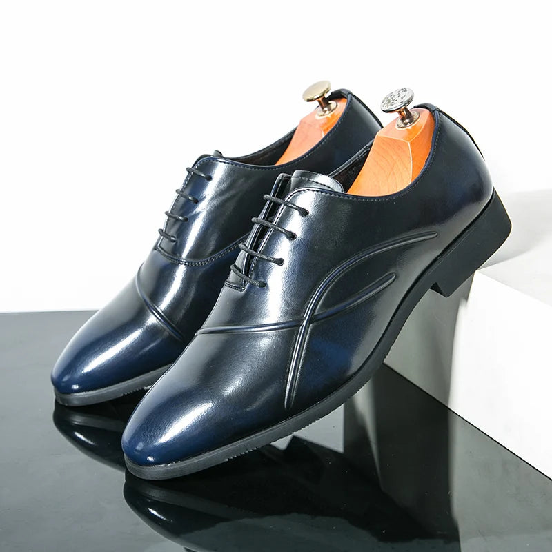 Men's Black Patent Leather Oxford Shoes | Luxurious Formal Elegance 1