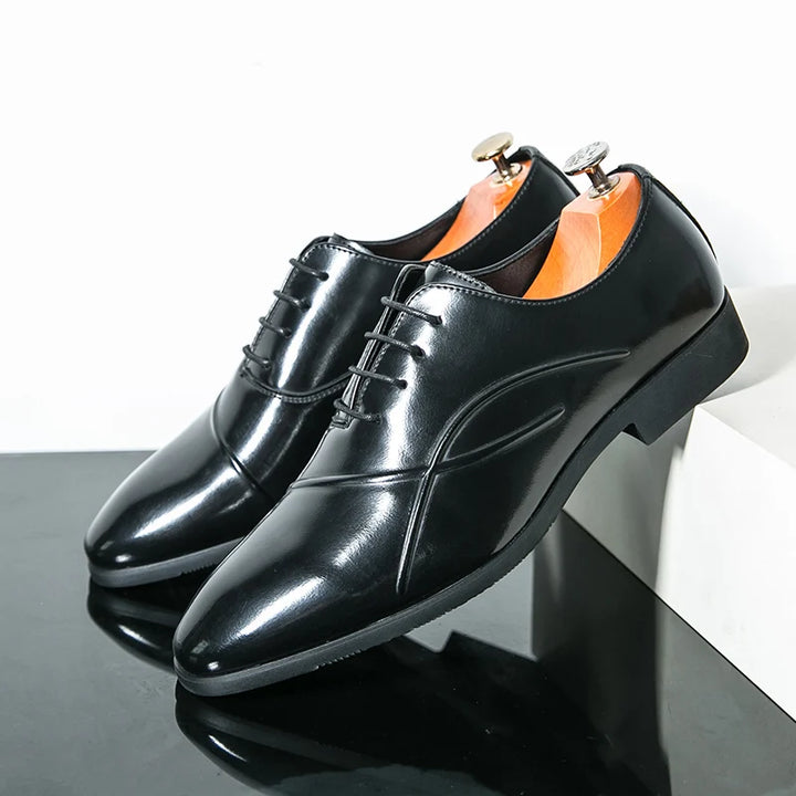 Men's Black Patent Leather Oxford Shoes | Luxurious Formal Elegance 2