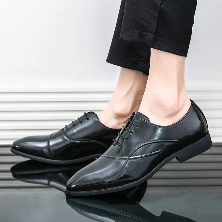 Men's Black Patent Leather Oxford Shoes | Luxurious Formal Elegance 4