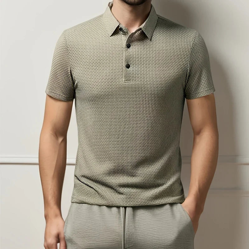 Men's Breathable Cotton Blend Polo Shirt | Refined Summer Business Casual Fit 1