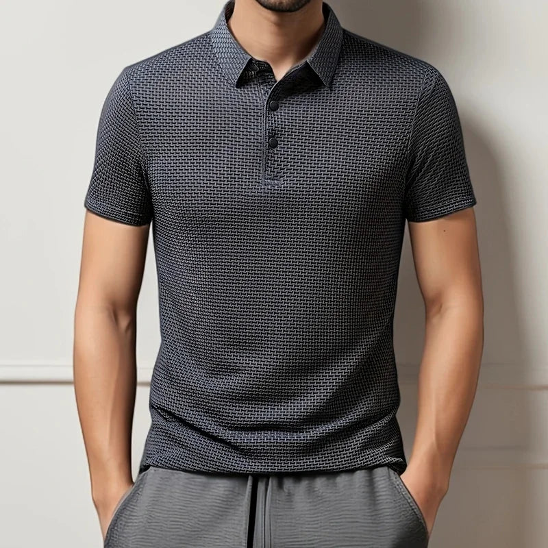Men's Breathable Cotton Blend Polo Shirt | Refined Summer Business Casual Fit 3