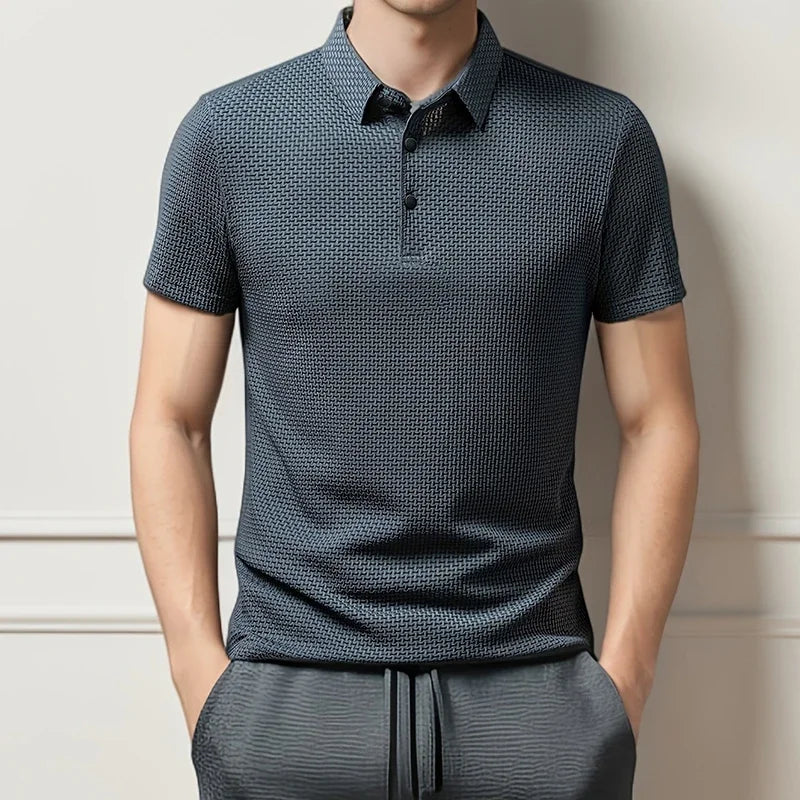 Men's Breathable Cotton Blend Polo Shirt | Refined Summer Business Casual Fit 4