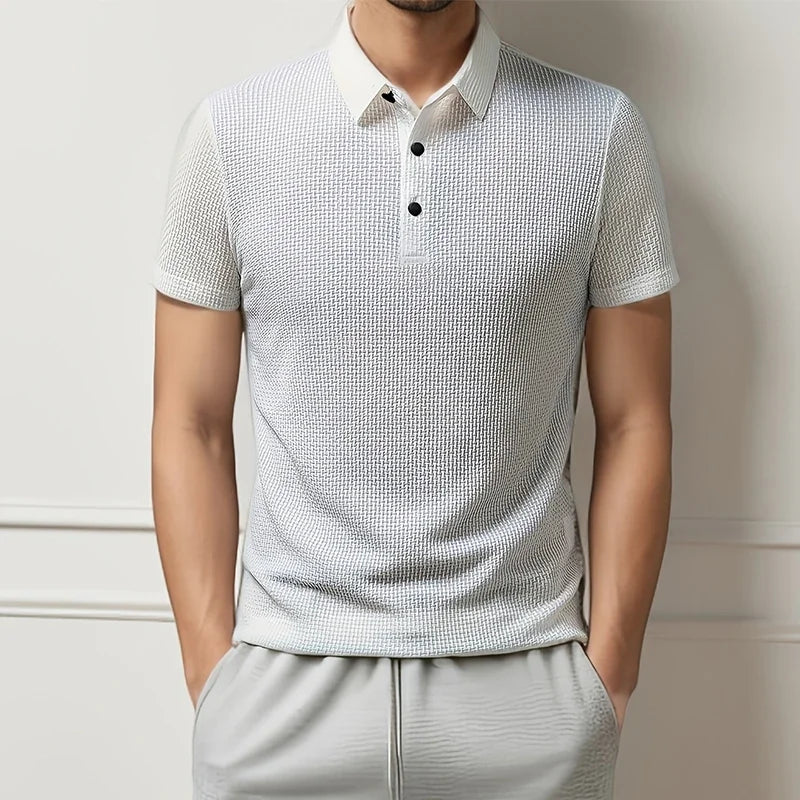 Men's Breathable Cotton Blend Polo Shirt | Refined Summer Business Casual Fit 5