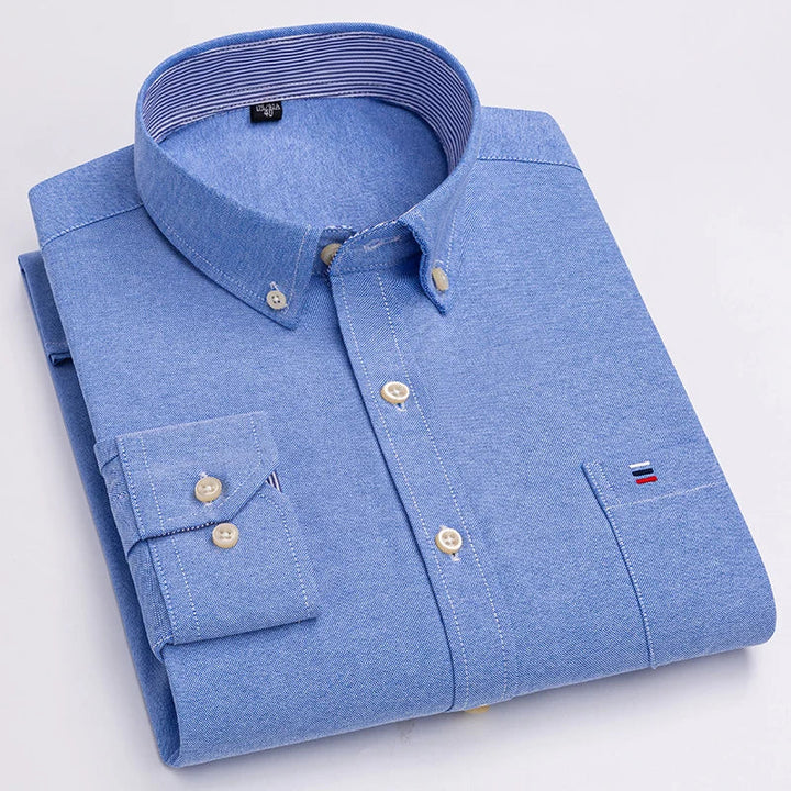 Men's Breathable Cotton Oxford Button-Down Shirt | Refined Everyday Comfort Fit 1