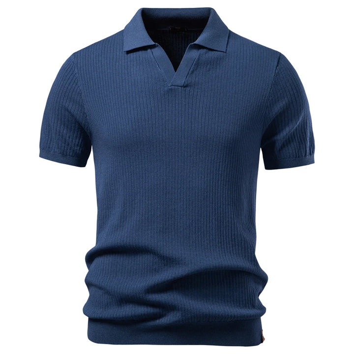 Men's breathable cotton polo shirt with classic fit