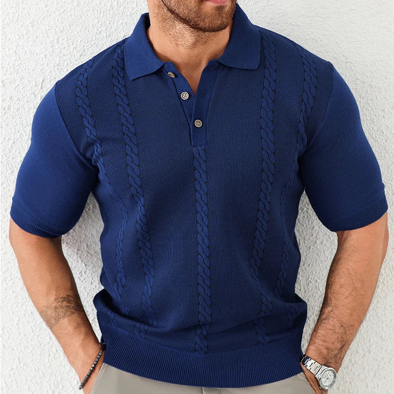 Men's Breathable Knit Polo Shirt | Tailored Classic Everyday Style
