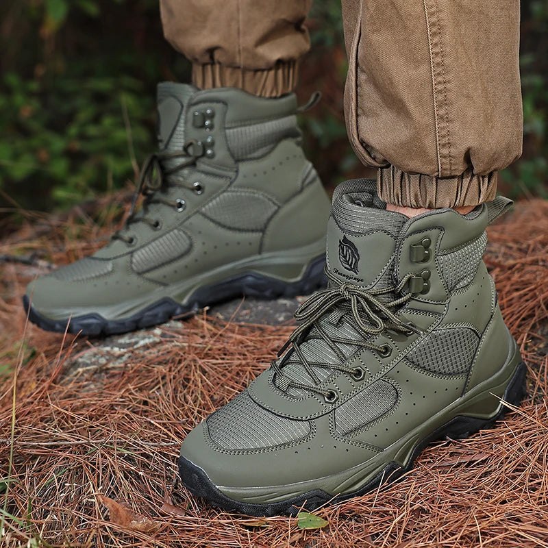 Men's Breathable Leather Combat Boots | Ultra-Light Outdoor Adventure Fit 5