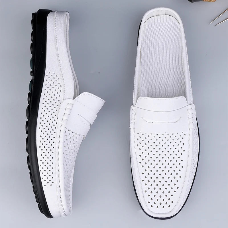Men's Breathable Leather Walking Shoes | Comfortable Summer Casual Footwear