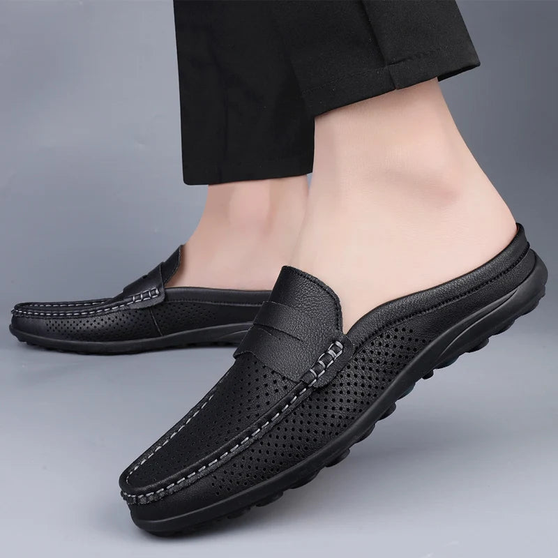 Men's Breathable Leather Walking Shoes | Comfortable Summer Casual Footwear