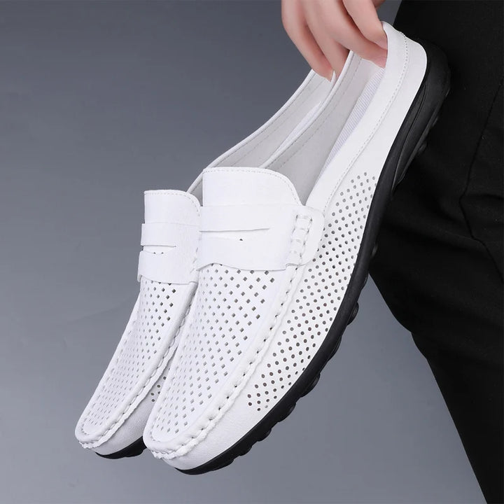 Men's Breathable Leather Walking Shoes | Comfortable Summer Casual Footwear