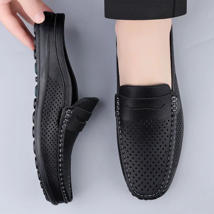 Men's Breathable Leather Walking Shoes | Comfortable Summer Casual Footwear