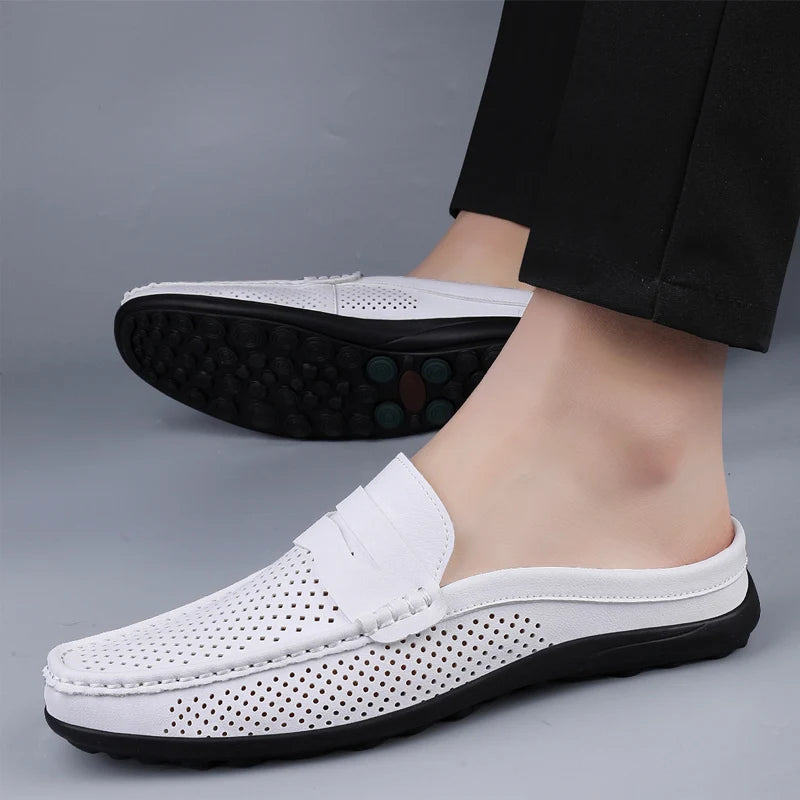 Men's Breathable Leather Walking Shoes | Comfortable Summer Casual Footwear