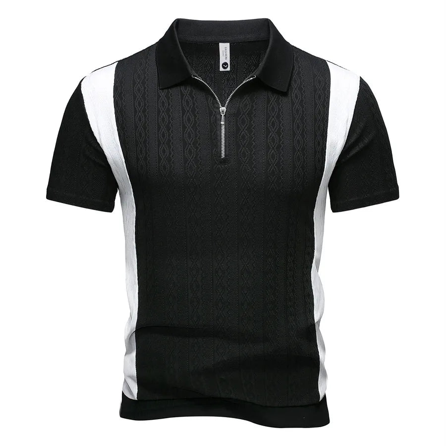 Men's Breathable Splicing Polo Shirt | Modern Casual Summer Style 1