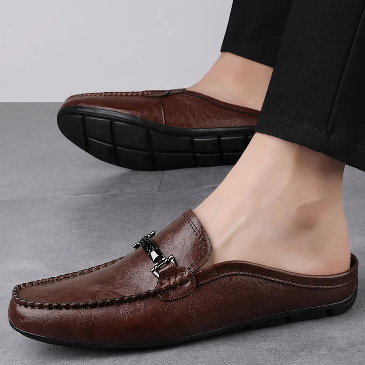 Men's Brown Leather Loafers | Classic Comfortable Casual Flat Shoes