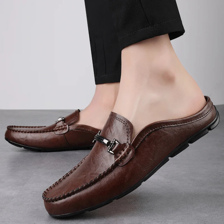 Men's Brown Leather Loafers | Classic Comfortable Casual Flat Shoes