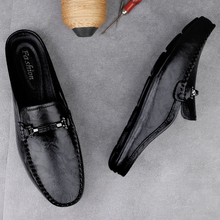 Men's Brown Leather Loafers | Classic Comfortable Casual Flat Shoes
