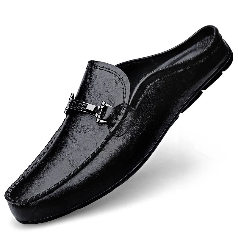 Men's Brown Leather Loafers | Classic Comfortable Casual Flat Shoes