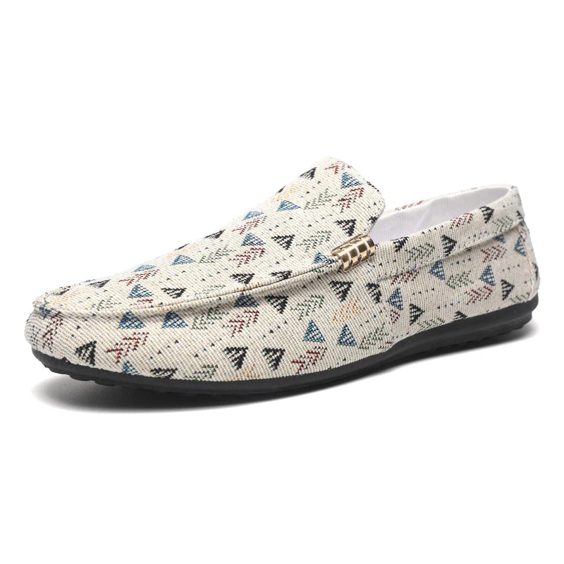Men's canvas slip-on loafers with breathable lightweight upper