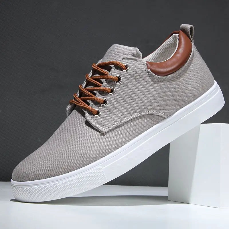 Men's Canvas and Leather Orthopedic Sneakers | All-Day Comfort Fit 0