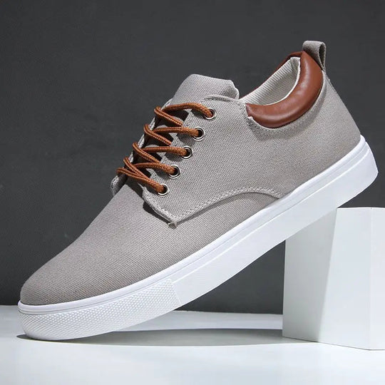 Men's Canvas and Leather Orthopedic Sneakers | All-Day Comfort Fit 0